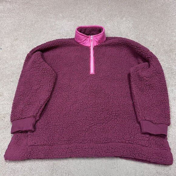 Aerie Jackets & Blazers - Aerie Sherpa Jacket Pink Long Sleeve 1/4 Zip Women’s Size Large